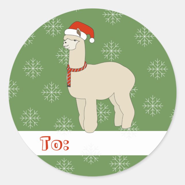 Adesivo illusima Llama Natal Flocos de Neve Verde (Frente)