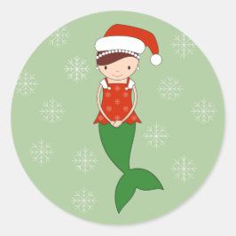 Adesivo illusima Sereia Natal Flocos de Neve Verde