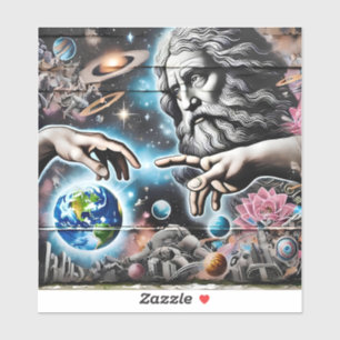 Adesivo  illustration of god creating the universe