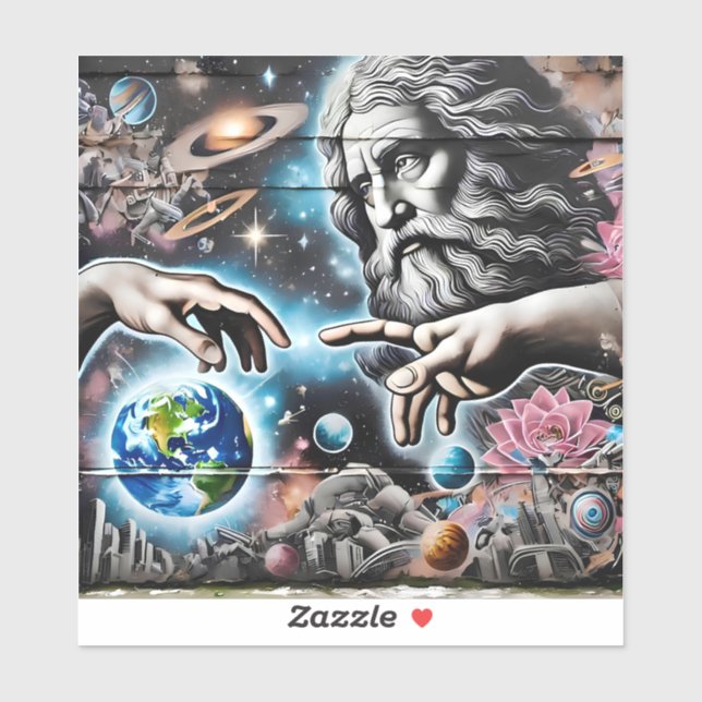 Adesivo  illustration of god creating the universe (Folha)