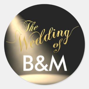 Adesivo Iluminação do palco com iniciais, casamento