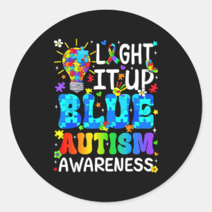 Adesivo Ilumine de azul peça de quebra-cabeça do autismo m