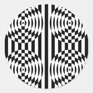 Adesivo Ilusão geométrica preto e branco 003