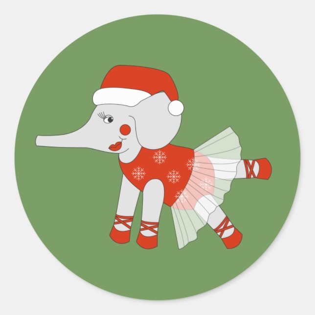 Adesivo ilusima Ballerina Elephant de Natal (Frente)