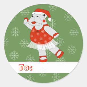 Adesivo ilusima Ballerina Hippo Flocos de Neve de Natal