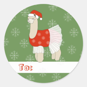 Adesivo ilusima Ballerina Llama Flocos de neve de Natal