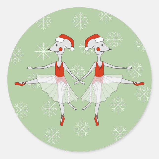 Adesivo ilusima Ballerina Mice Flocos de Neve de Natal (Frente)