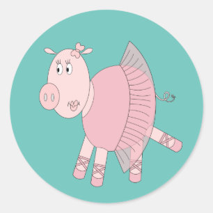 Adesivo ilusima Ballerina Piggy Turquoise
