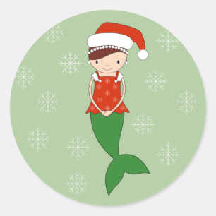 Adesivo ilusima Snowflakes de Natal Smermaid Verde