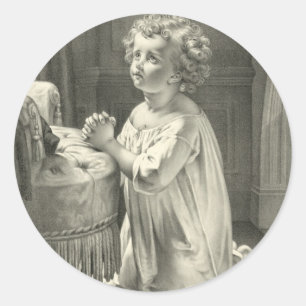 Adesivo Ilustração 1878 da oração de Childs do vintage