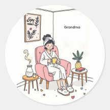 Ilustração Aconchegante do Dia das Mães para a Vov