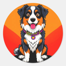 Adesivo Ilustração Alegre de Cachorro em Cartoon