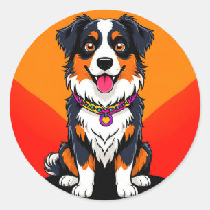 Adesivo Ilustração Alegre de Cachorro em Cartoon