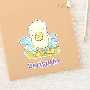 Adesivo Ilustração amarela bonito dos desenhos animados
