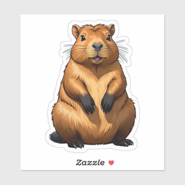 Adesivo Ilustração Animal da Capybara Rodent Cute (Folha)