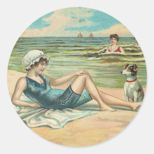 Adesivo Ilustração antiga Beachy do litoral