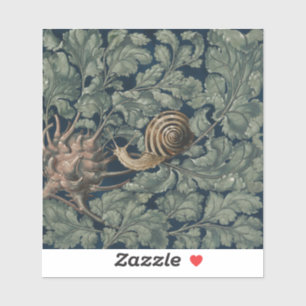 Adesivo Ilustração Antiga de Caracol Botânico Art Nouveau
