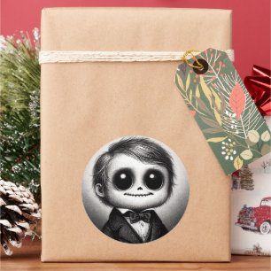 Adesivo Ilustração Antiquada de Horror Spooky Monstro Boni