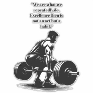 Adesivo ilustração artística do homem elevando pesos corpo