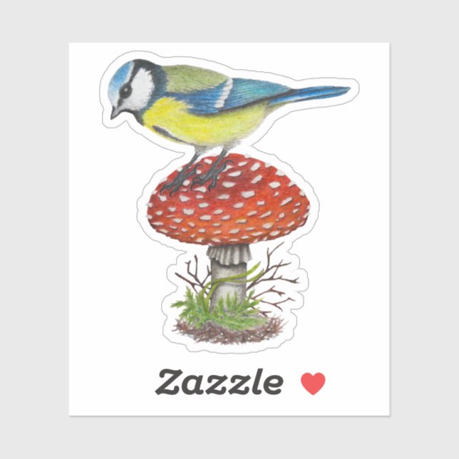 Adesivo Ilustração Botânica da Floresta de Outono do Cogum (Folha)