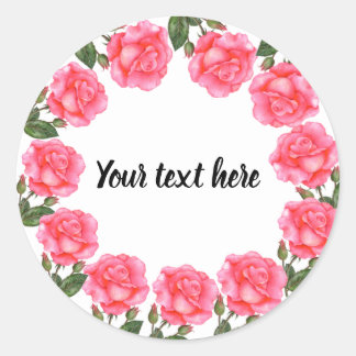 Adesivo Ilustração Botânica de Rosas Rosa-d-Água