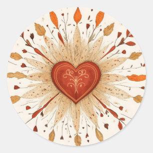 Adesivo Ilustração Cardíaca Boho Autumnal