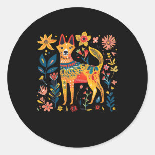 Adesivo Ilustração Colorida De Arte Abstrato De Cão S
