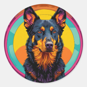 Adesivo Ilustração Colorida de Beauceron dog