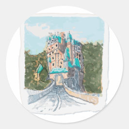 Adesivo Ilustração Colorida de Castelo
