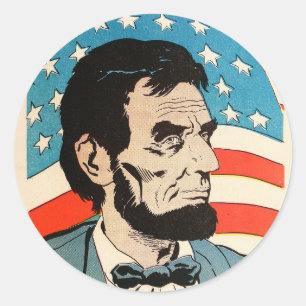 Adesivo Ilustração da bandeira vintage dos EUA Abraham Lin
