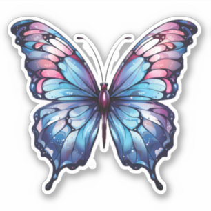 Adesivo Ilustração da borboleta rosa e azul