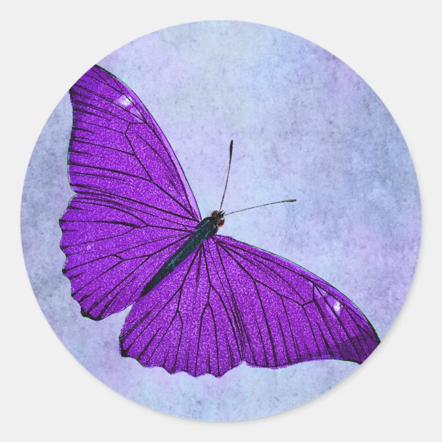 Adesivo Ilustração da borboleta roxa escura da década de 1 (Frente)