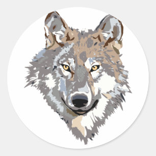 Adesivo Ilustração da cabeça de lobo na frente