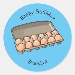 Adesivo Ilustração da cartonagem de ovo