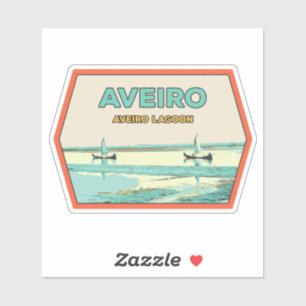 Adesivo Ilustração da lagoa de Aveiro Portugal Sticker