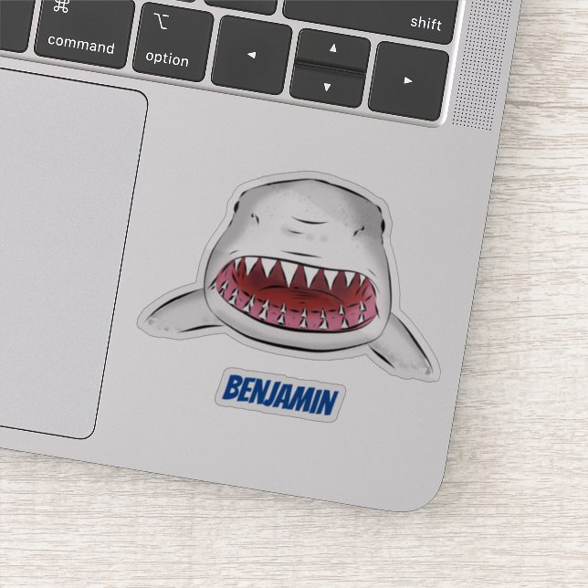 Adesivo ilustração da média dos desenhos animados de tubar (Detalhe)