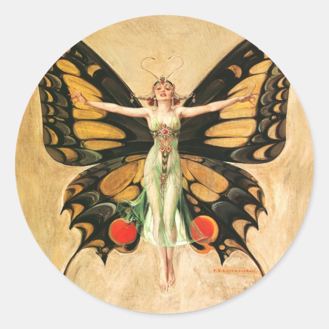 Adesivo Ilustração da Mulher Voadora Flapper Butterfly (Frente)