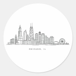Adesivo Ilustração da paisagem urbana de Chicago IL