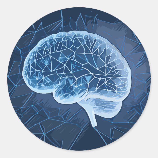 Adesivo Ilustração da rede do cérebro - Rede neural (Frente)