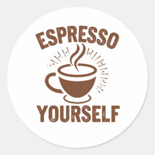Adesivo Ilustração da Taça Espresso de Vapor