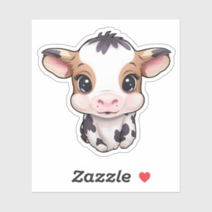 Adesivo Ilustração da vaca de desenho animado