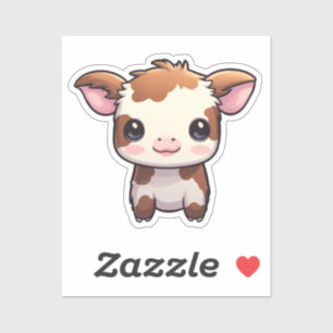Adesivo Ilustração da vaca de desenho animado