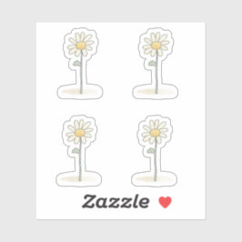 Adesivo Ilustração Daisy Delicada - Flor Simples