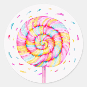 Adesivo Ilustração das gotas de caramelo doce de pirulit