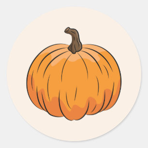 Adesivo Ilustração de Abóbora de Desenho Animado Laranja