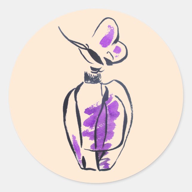 Adesivo Ilustração de aquarela de moda de garrafa de perfu (Frente)