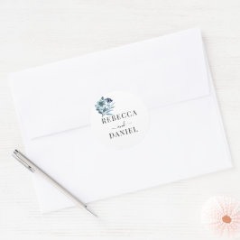 Adesivo Ilustração de Aquarela Rústica com Buquê Floral Az