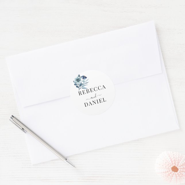 Adesivo Ilustração de Aquarela Rústica com Buquê Floral Az (Envelope)