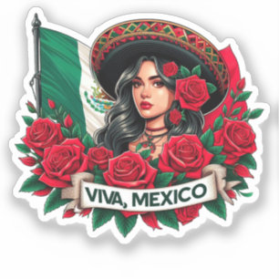 Adesivo Ilustração de arte do méxico Girl Viva