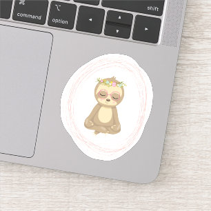 Adesivo Ilustração de Arte Lenta de Lotus Yoga